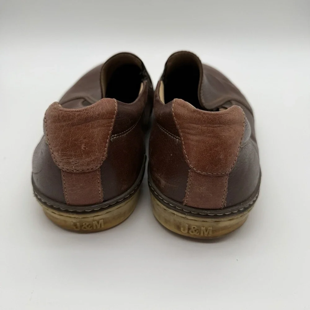 Johnston & Murphy Men's McGuffey Leather Slip-On Shoes Brown Size 10.5 FLAW